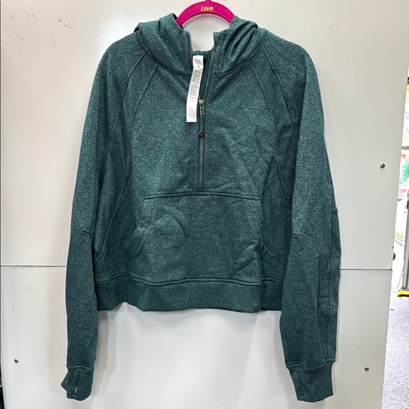 Lululemon Green/Silver speck oversized 1/2 zip hoodie - Picture 1 of 7